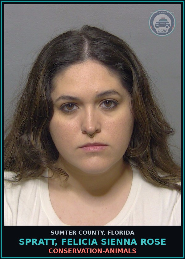 Booking mugshot of SPRATT, FELICIA SIENNA ROSE in Sumter County