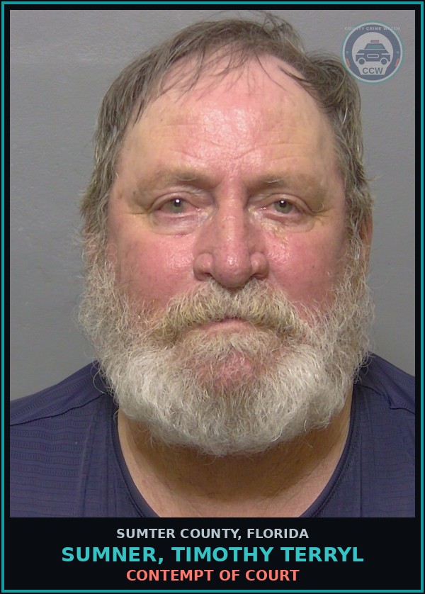 Booking mugshot of SUMNER, TIMOTHY TERRYL in Sumter County