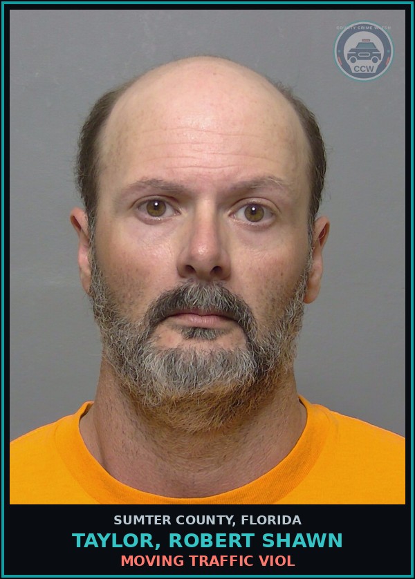 Booking mugshot of TAYLOR, ROBERT SHAWN in Sumter County