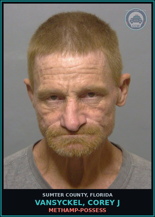 Booking mugshot of VANSYCKEL, COREY J in Sumter County