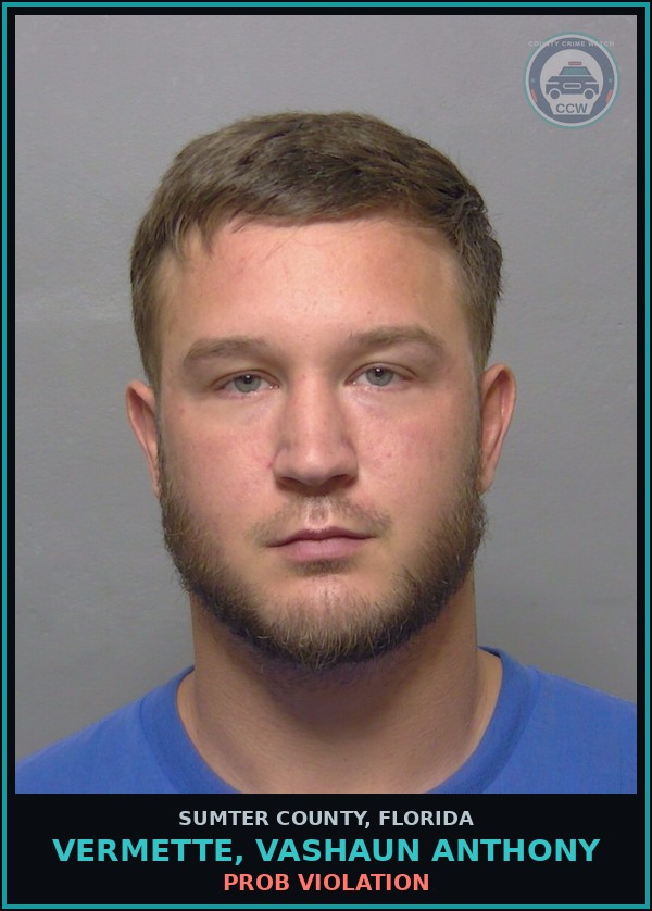 Booking mugshot of VERMETTE, VASHAUN ANTHONY in Sumter County