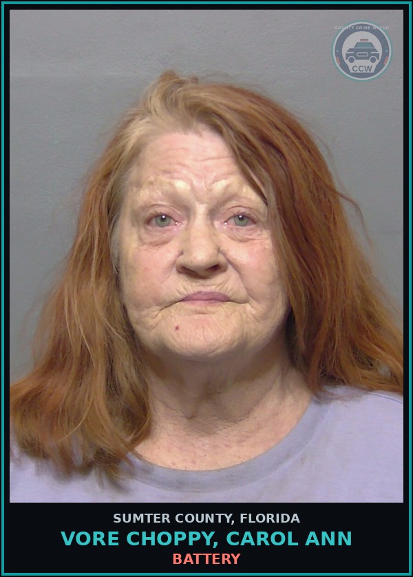 Booking mugshot of VORE CHOPPY, CAROL ANN in Sumter County