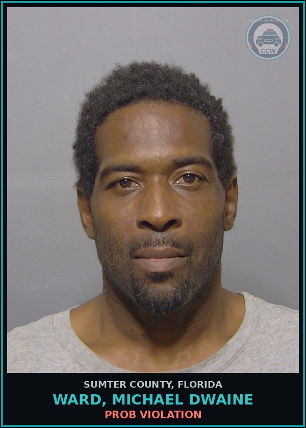 Booking mugshot of WARD, MICHAEL DWAINE in Sumter County