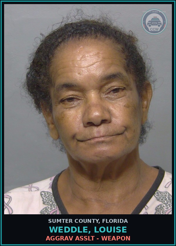 Booking mugshot of WEDDLE, LOUISE in Sumter County