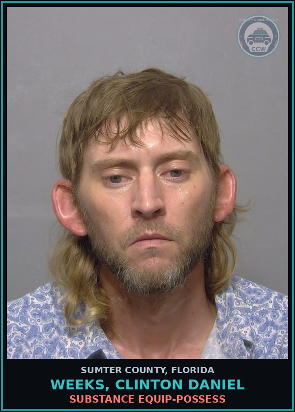 Booking mugshot of WEEKS, CLINTON DANIEL in Sumter County