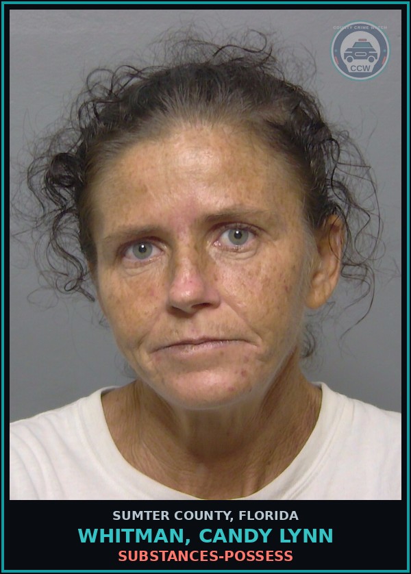 Booking mugshot of WHITMAN, CANDY LYNN in Sumter County