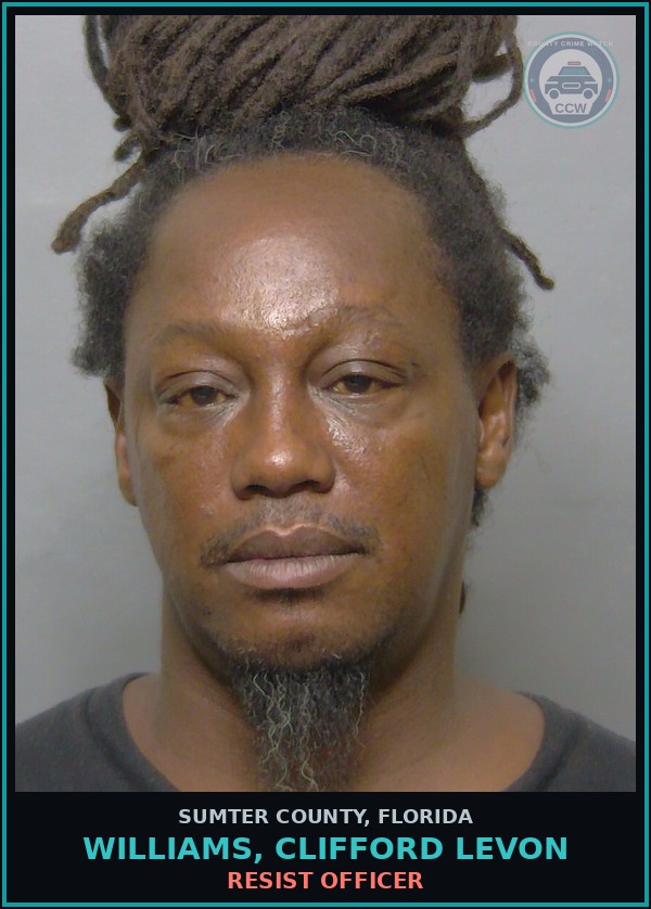 Booking mugshot of WILLIAMS, CLIFFORD LEVON in Sumter County