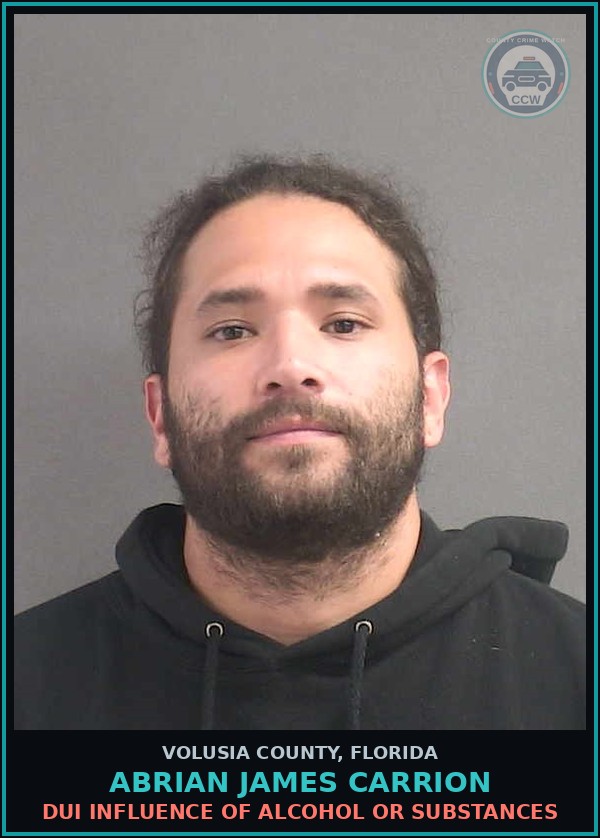 Booking mugshot of ABRIAN JAMES CARRION in Volusia County