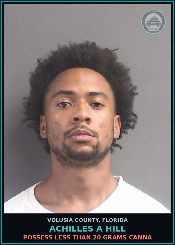 Booking mugshot of ACHILLES A HILL in Volusia County