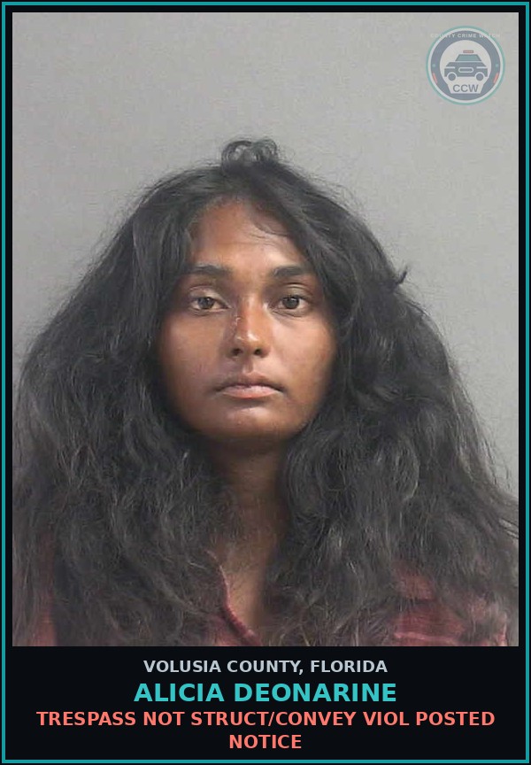 Booking mugshot of ALICIA DEONARINE in Volusia County