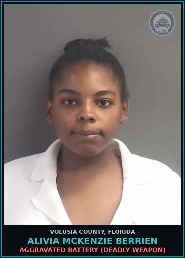 Booking mugshot of ALIVIA MCKENZIE BERRIEN in Volusia County