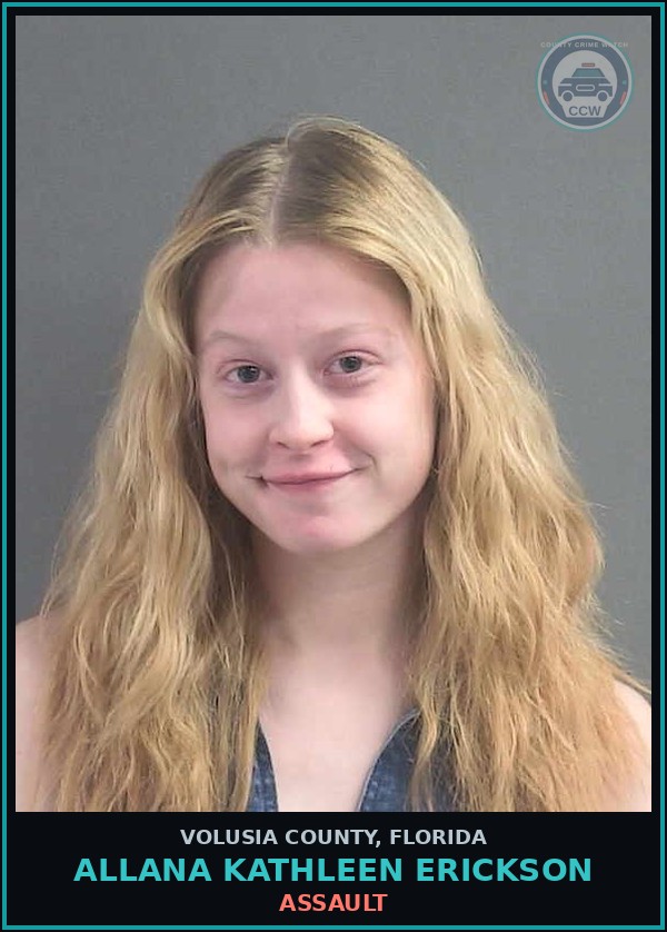 Booking mugshot of ALLANA KATHLEEN ERICKSON in Volusia County