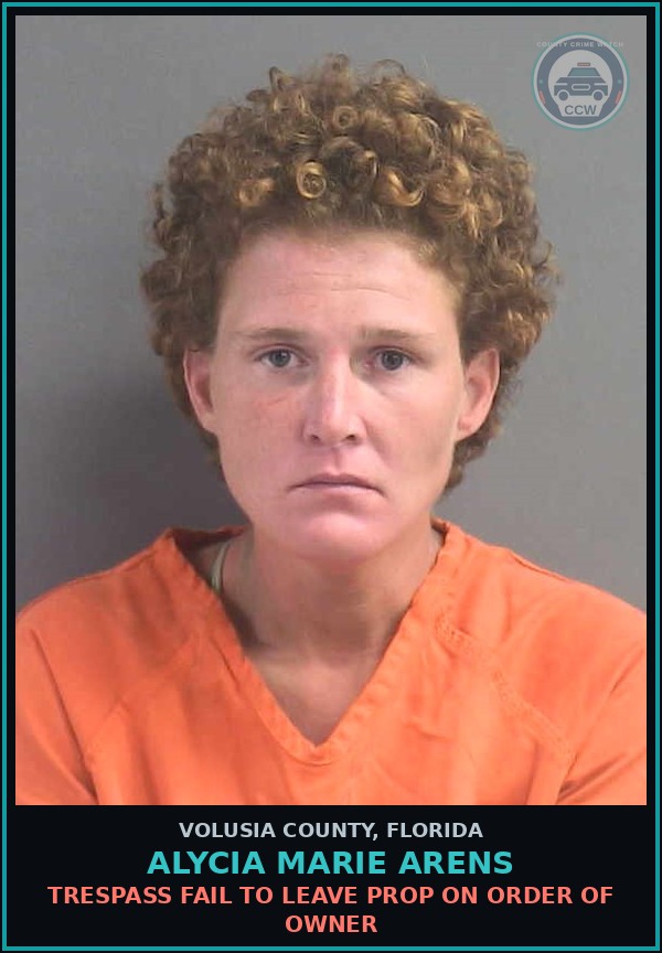 Booking mugshot of ALYCIA MARIE ARENS in Volusia County