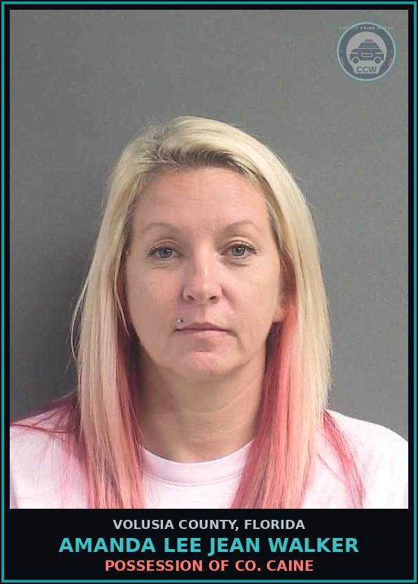 Booking mugshot of AMANDA LEE JEAN WALKER in Volusia County