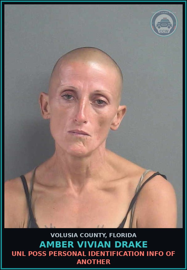 Booking mugshot of AMBER VIVIAN DRAKE in Volusia County