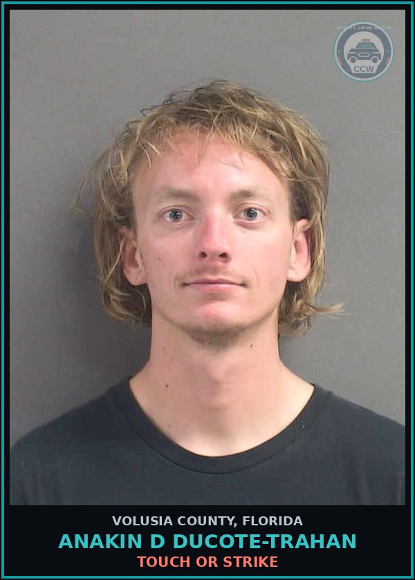 Booking mugshot of ANAKIN D DUCOTE-TRAHAN in Volusia County