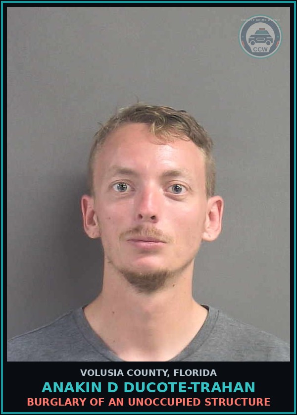 Booking mugshot of ANAKIN D DUCOTE-TRAHAN in Volusia County