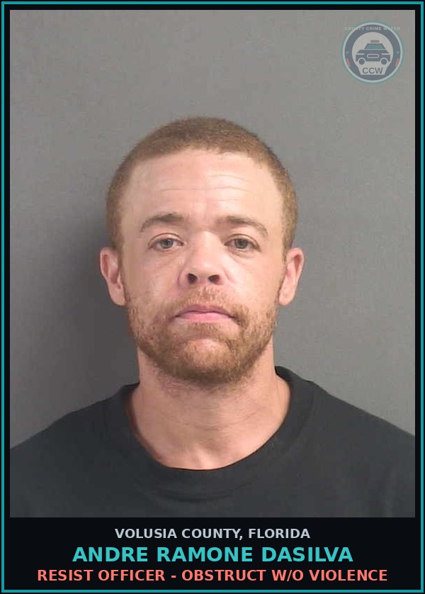 Booking mugshot of ANDRE RAMONE DASILVA in Volusia County
