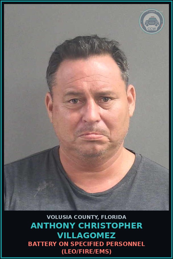 Booking mugshot of ANTHONY CHRISTOPHER VILLAGOMEZ in Volusia County