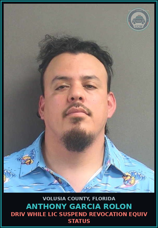 Booking mugshot of ANTHONY GARCIA ROLON in Volusia County