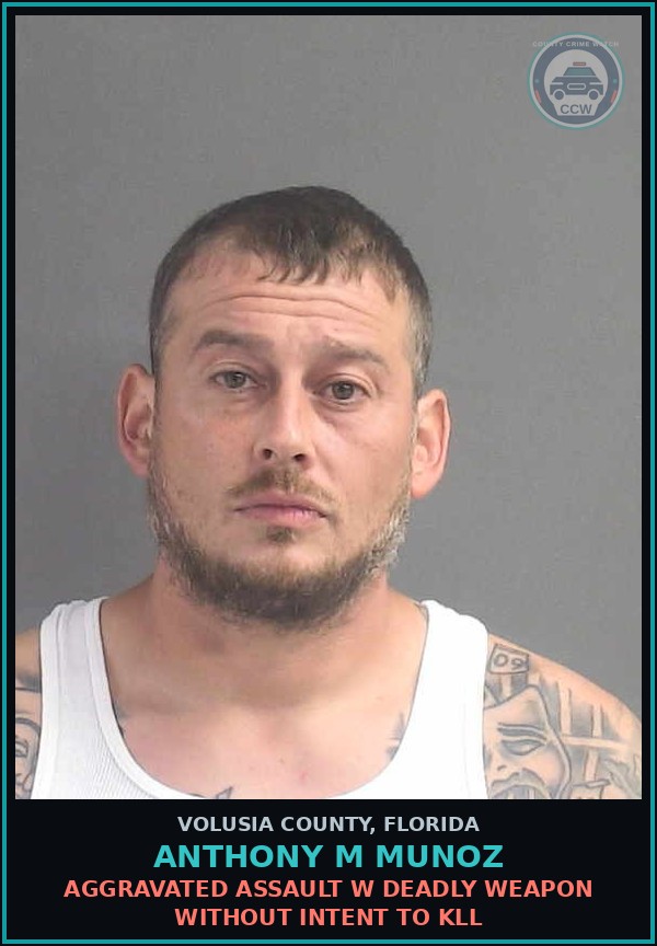 Booking mugshot of ANTHONY M MUNOZ in Volusia County
