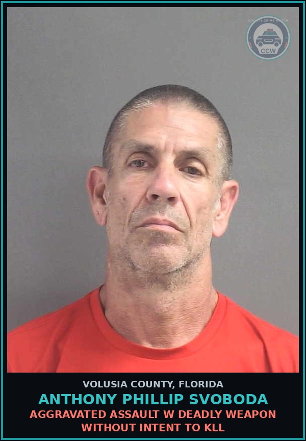 Booking mugshot of ANTHONY PHILLIP SVOBODA in Volusia County
