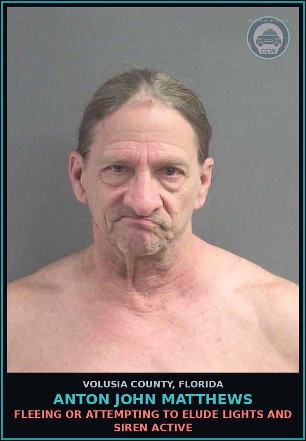 Booking mugshot of ANTON JOHN MATTHEWS in Volusia County