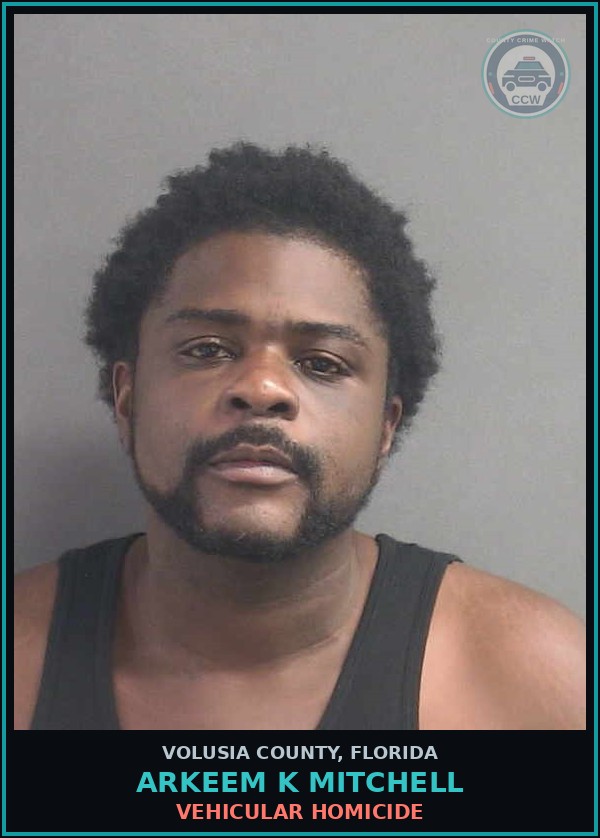 Booking mugshot of ARKEEM K MITCHELL in Volusia County
