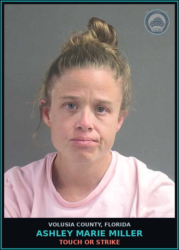 Booking mugshot of ASHLEY MARIE MILLER in Volusia County
