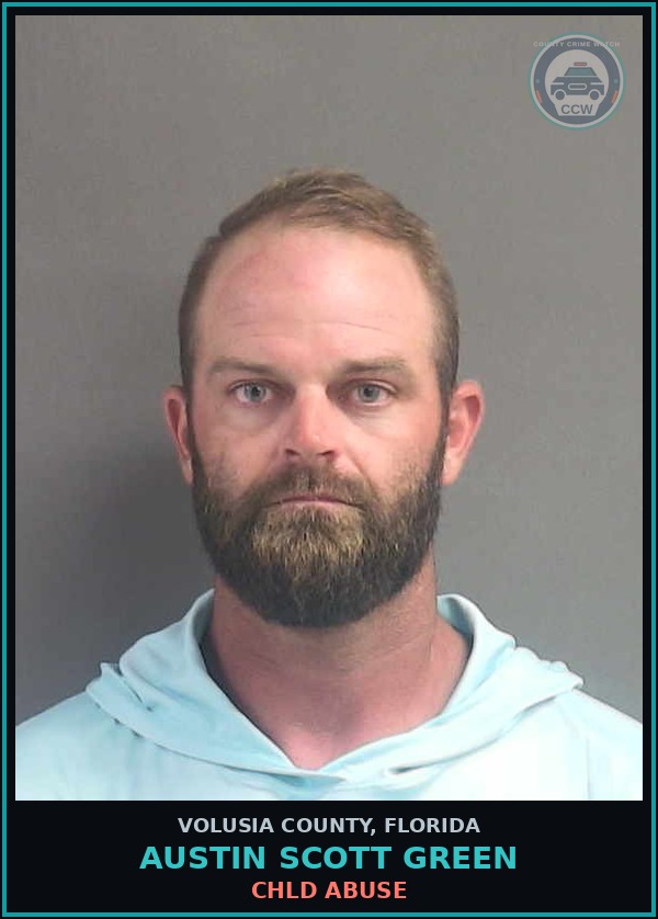 Booking mugshot of AUSTIN SCOTT GREEN in Volusia County