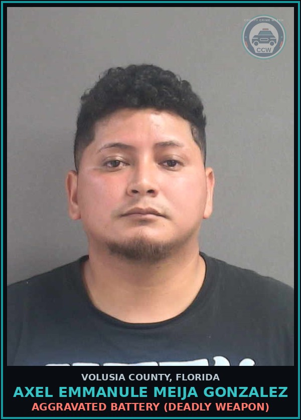 Booking mugshot of AXEL EMMANULE MEIJA GONZALEZ in Volusia County