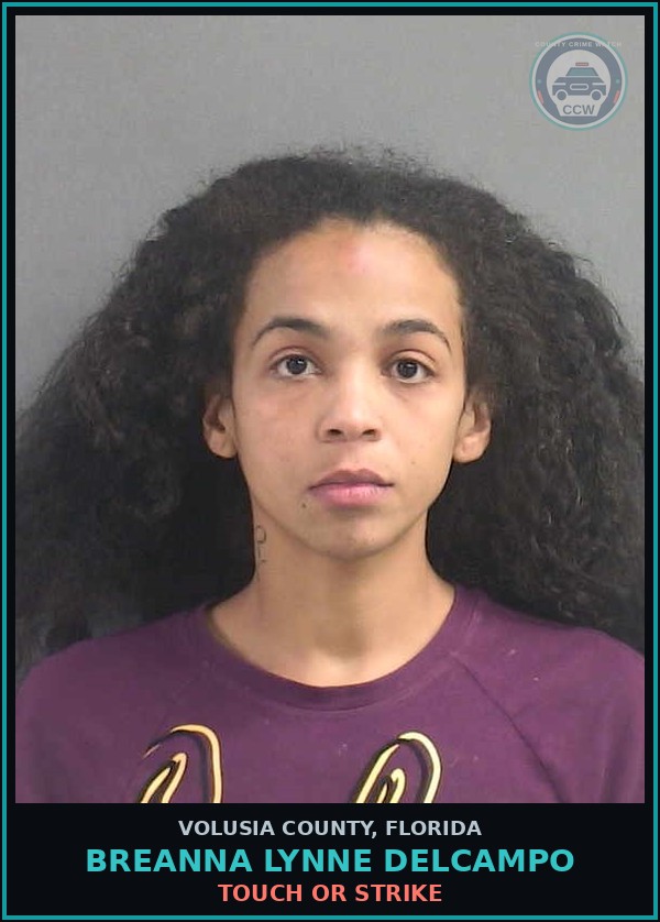 Booking mugshot of BREANNA LYNNE DELCAMPO in Volusia County