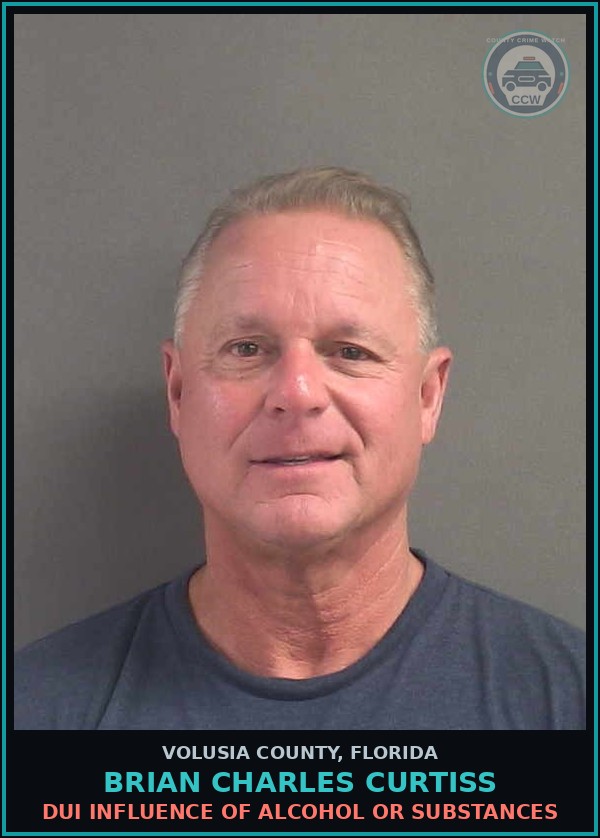 Booking mugshot of BRIAN CHARLES CURTISS in Volusia County