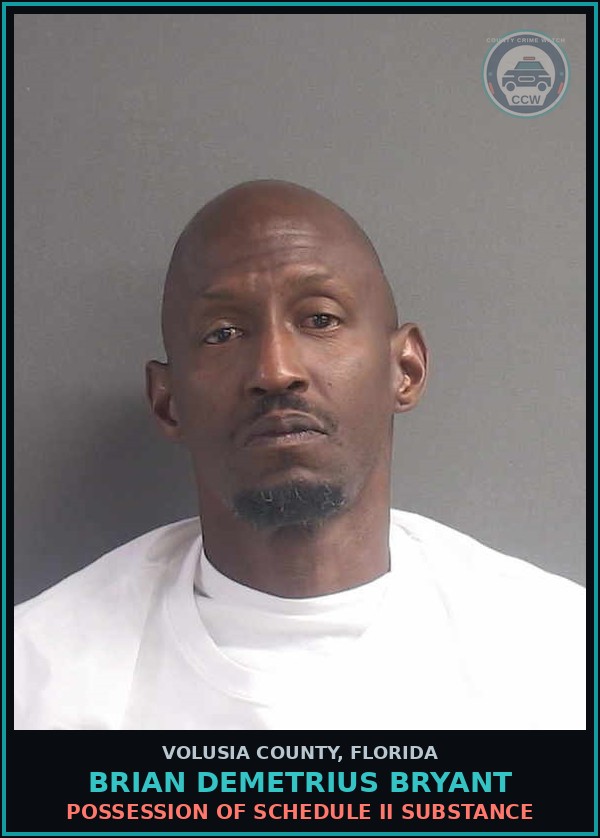 Booking mugshot of BRIAN DEMETRIUS BRYANT in Volusia County