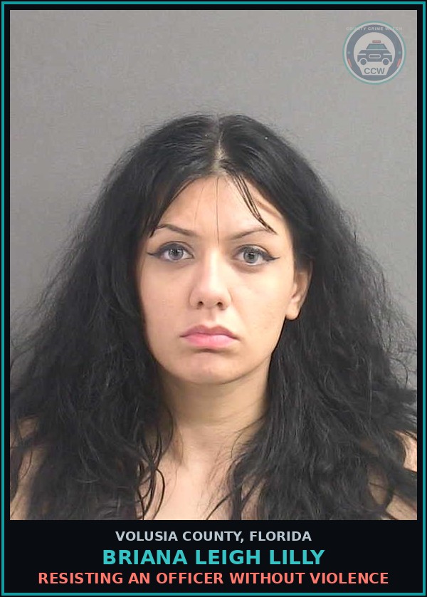 Booking mugshot of BRIANA LEIGH LILLY in Volusia County