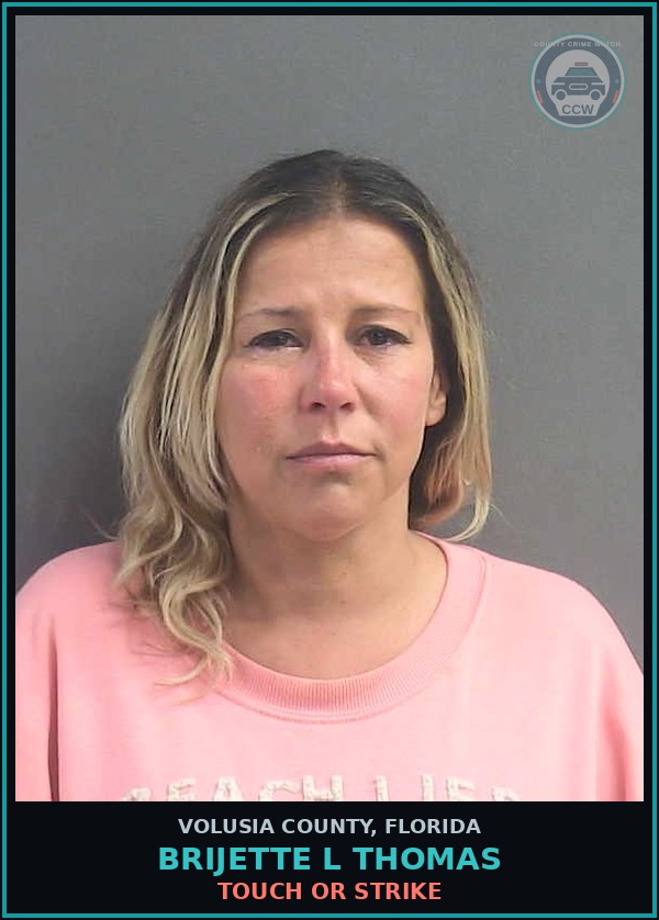 Booking mugshot of BRIJETTE L THOMAS in Volusia County
