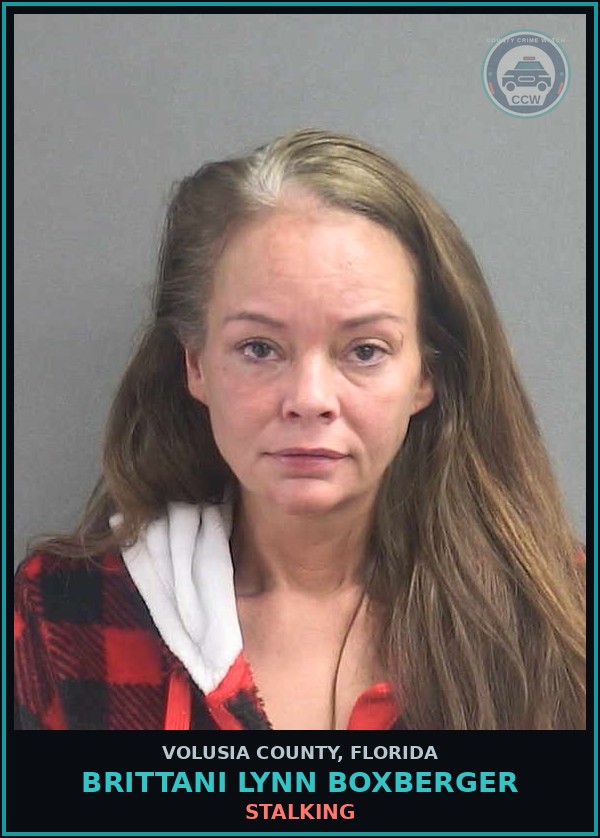 Booking mugshot of BRITTANI LYNN BOXBERGER in Volusia County