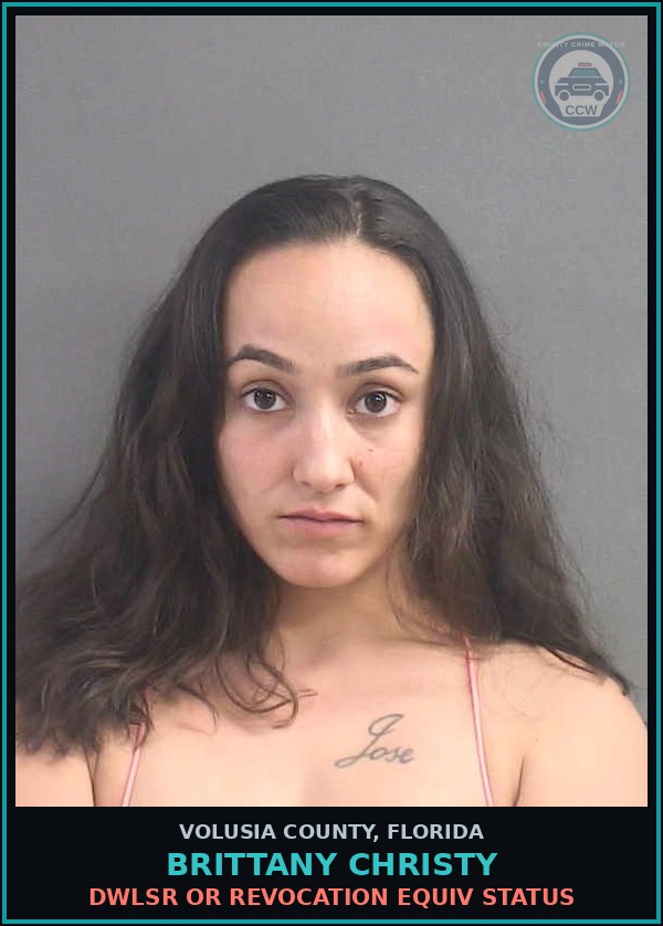 Booking mugshot of BRITTANY CHRISTY in Volusia County