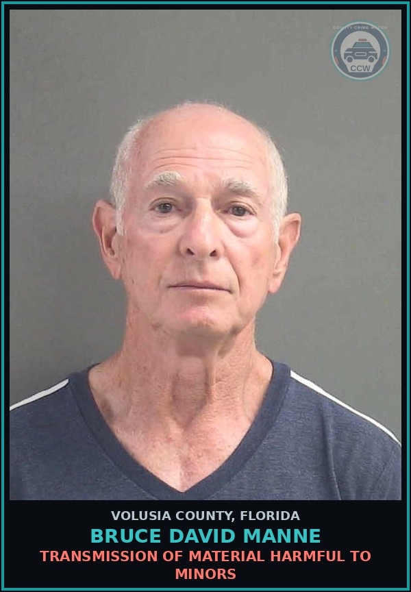Booking mugshot of BRUCE DAVID MANNE in Volusia County