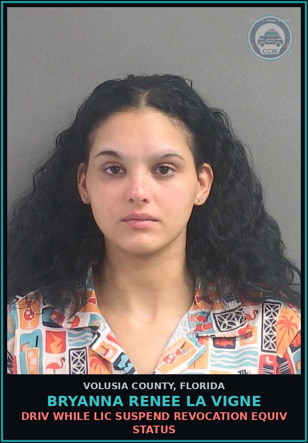 Booking mugshot of BRYANNA RENEE LA VIGNE in Volusia County