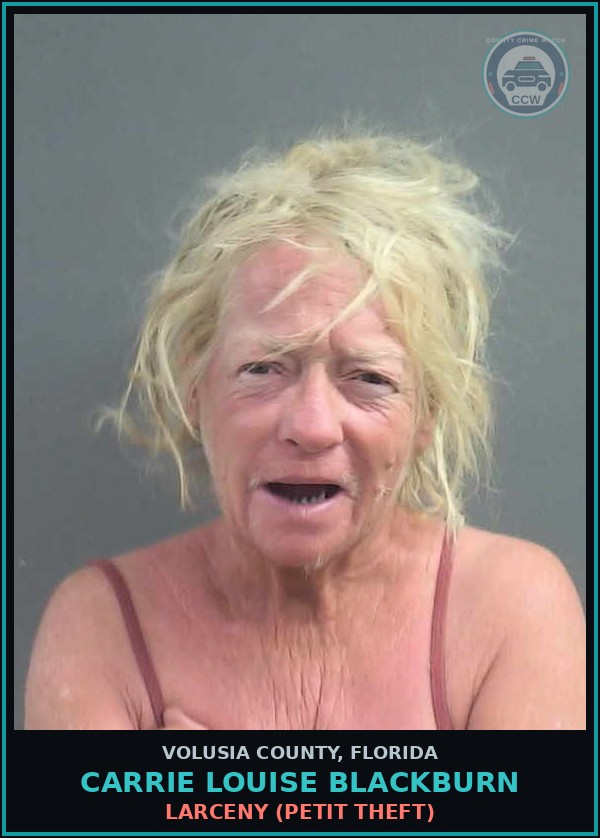 Booking mugshot of CARRIE LOUISE BLACKBURN in Volusia County