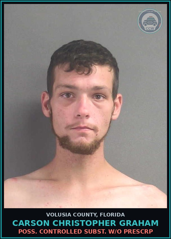 Booking mugshot of CARSON CHRISTOPHER GRAHAM in Volusia County
