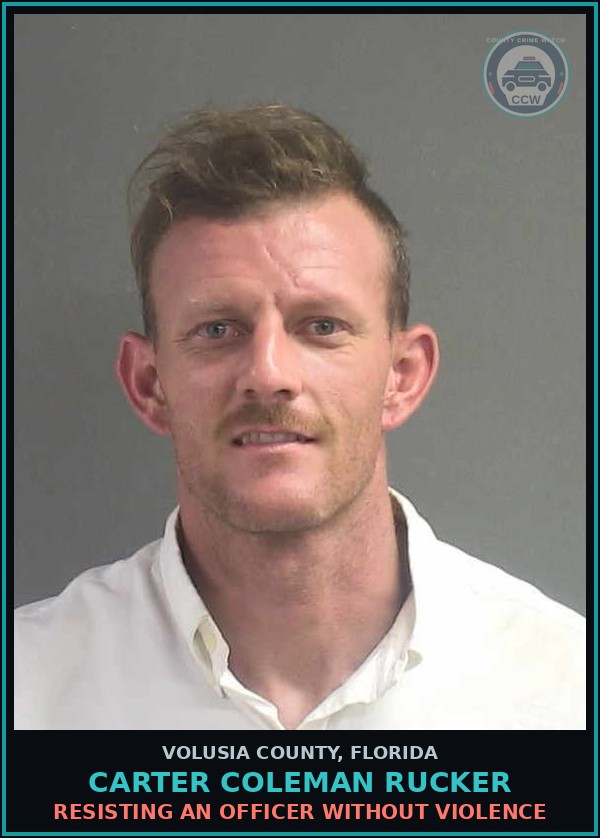 Booking mugshot of CARTER COLEMAN RUCKER in Volusia County