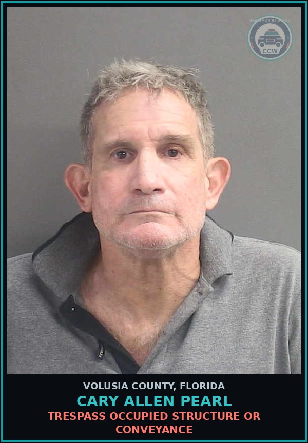 Booking mugshot of CARY ALLEN PEARL in Volusia County