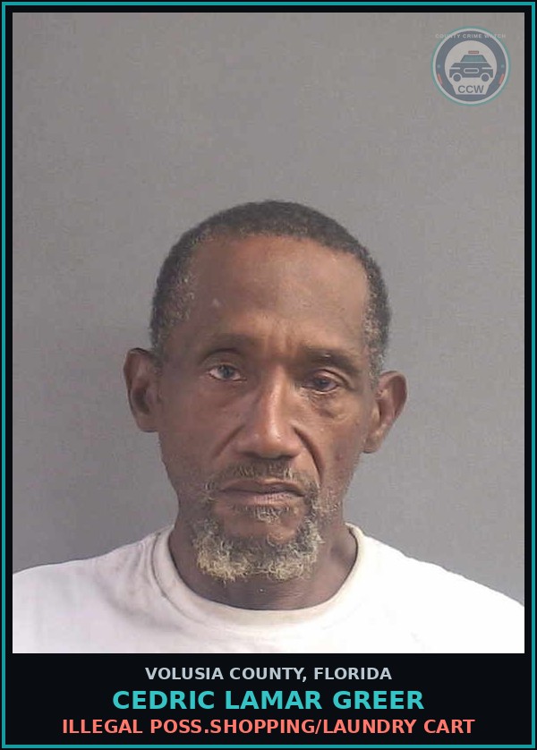 Booking mugshot of CEDRIC LAMAR GREER in Volusia County