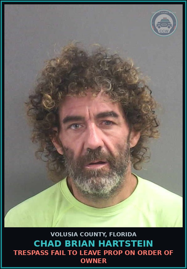Booking mugshot of CHAD BRIAN HARTSTEIN in Volusia County