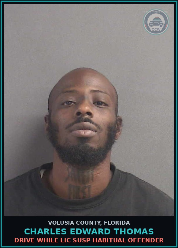 Booking mugshot of CHARLES EDWARD THOMAS in Volusia County