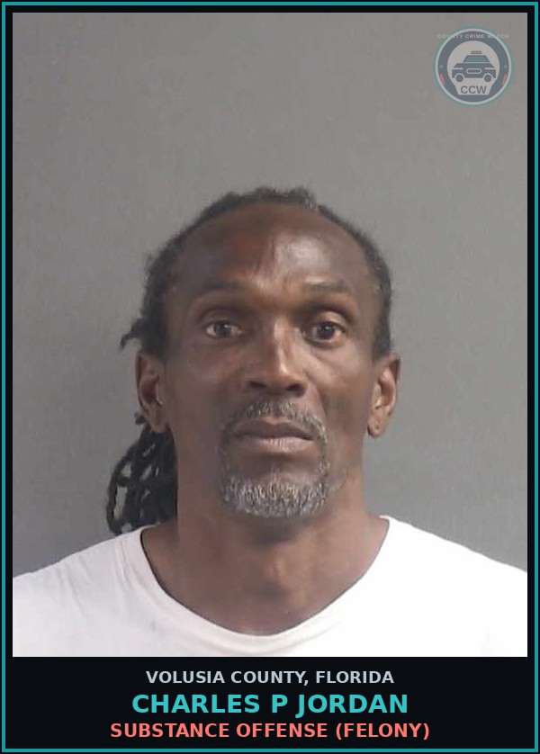 Booking mugshot of CHARLES P JORDAN in Volusia County