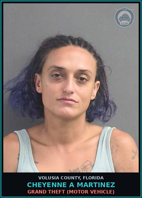 Booking mugshot of CHEYENNE A MARTINEZ in Volusia County