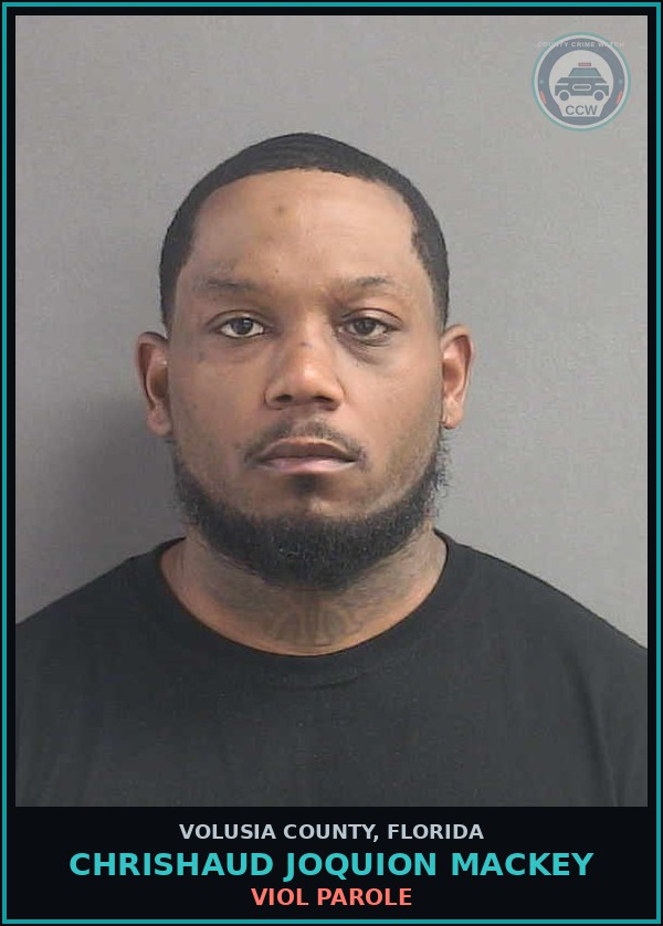 Booking mugshot of CHRISHAUD JOQUION MACKEY in Volusia County